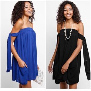 𝅺ABBELINE Off Shoulder Tie Sleeve Mini Dress